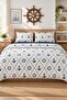 Easy-Iron Duvet Cover Set Double Size Anchor Navy Blue