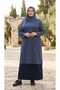 Plus Size Tunic with Wide Sleeves That Extend down to the Waist, Drawstrings, Length 100cm, Combed Cotton