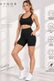 Women's Black High Waist Pocketed Biker Shorts Leggings Stretchy Fitness Pilates Sports Leggings - 5