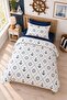 Easy-Iron Duvet Cover Set Single Anchor Navy Blue - 2