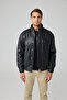 Men's Magnet Snap Premium Leather Coat Jacket Black 4344Dngr - 3
