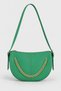 Marly women's faux leather shoulder bag with chain accessory green