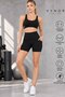 Women's Black High Waist Pocketed Biker Shorts Leggings Stretchy Fitness Pilates Sports Leggings - 4
