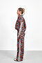 Women's Floral Patterned Striped Double Suit - 2