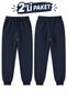 Pack of 2 Winter Fleece-Lined 3-Thread Pocketed Unisex Kids Sweatpants with Fleece Inside for Boys and Girls, High Quality - 2
