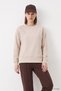 Patterned Crew Neck Blouse 8363A Beige - 2