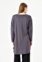 Women's Black Striped Dark Gray Long Sleeve Tunic - 4