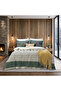 Talay Green Double 100% Cotton Flannel Duvet Cover Set - 4