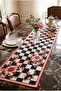 Decorative Table Runner - Checkered Floral Pattern, Stylish and Modern Kitchen, Dining Table Runner 40 X 140 cm