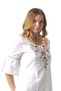 Short Flounce Sleeve Züleyha Embroidered Round Neck Şile Fabric Summer Short Dress White Byz - 5