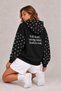 Women's Oversize Sweatshirt Hoodie Polka Dot Hooded, Kangaroo Pocket, 3 Thread Ruffle Anti-Pilling