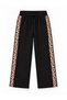 Girl's Cotton Fabric Black Color Leopard Ribbon Patterned Long Sleeve Embroidered Winter Tracksuit Set - 4