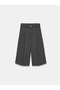 72806 Wide Leg Bermuda Pants with Thin Belt-Grey - 5