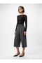 72806 Wide Leg Bermuda Pants with Thin Belt-Grey - 4