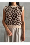 Stone - Brown Leopard Patterned Soft Sweater - 2Y4496 - 2