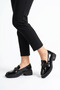 Borles Belted Women's Loafer Ballerina Black Patent Leather