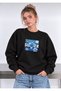 Summer Flower Printed Oversized Women's Crewneck Sweatshirt