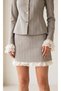 Mink Lace Detailed Mini Skirt - 5