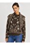 Women's Brown Ethnic Patterned Shawl Detailed Long Sleeve Knitwear Sweater - 3
