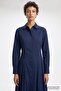Zigzag Stitched Waist-Fitted Pleated Regular Midi Dress - 2