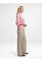 10851 High Neck Soft Textured Sweater-Powder Pink - 4