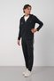 Men's Black Diver Fabric Cotton Hooded Winter Tracksuit Set - E229 - 5