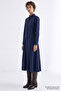 Zigzag Stitched Waist-Fitted Pleated Regular Midi Dress - 4
