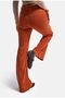 Women's Orange Flare Fit Velvet Velvet Fabric Trousers - 3