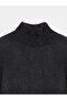 10851 High Collar Soft Textured Sweater-Black - 7