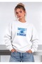 Summer Flower Printed Oversized Women's Crewneck Sweatshirt