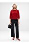 10852 Crew Neck Soft Textured Sweater-Red - 4