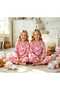 Hello Kitty Pink Color Girls' Pajama Set Suede Soft Fabric Shirt Collar Buttoned Cute Stylish Comfortable Home Wear