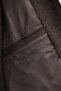 Men's Relax Fit Comfortable Cut Classic Collar Self-Thinning Fabric Zippered Ribbed Brown Coat - 5