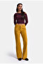 Women's Mustard Yellow Flare Fit Velvet Velvet Fabric Trousers - 7
