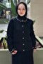 Collar Stone Embellished Front Snap Button Steel Knitted Cardigan