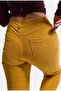 Women's Mustard Yellow Flare Fit Velvet Velvet Fabric Trousers - 8
