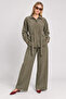 Belted Premium Selection Suede Modal Suit Lby0085 Khaki - 3