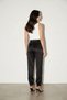 Bitter Brown Satin Trousers with Rubber Detail at the Hem - 4
