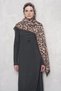 Floş Viscose Shawl Leopard Pattern - Beige - 3