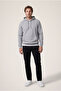 Hooded Pocketed Regular Fit Warm Cotton Basic Sweatshirt - 3