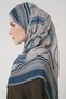 Floş Viscose Shawl Reins Pattern - Blue - 5