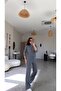 Anthracite Crew Neck Ribbed Top and Bottom Set - 2
