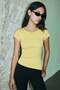 Collared Short Sleeve Knitwear - Yellow
