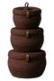 Set of 3 Conical Jute Organizer Baskets with Lids (Interlocking - 10 Color Options)