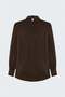 Long Sleeve Blouse - Brown - 4