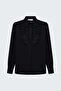 Classic Shirt with Embroidery Detail - Black - 3