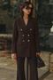 Buttoned Classic Jacket - Brown