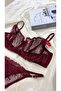 Lace Burgundy Plus Size Lingerie Set - 3
