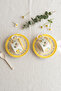 4 Piece 2-Person Flower and Lemon Porcelain Coffee Cup Set 100 ml - 2