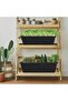 12Pcs 17Inches Rectangle Planter Box with Drainage Holes and Trays - 7